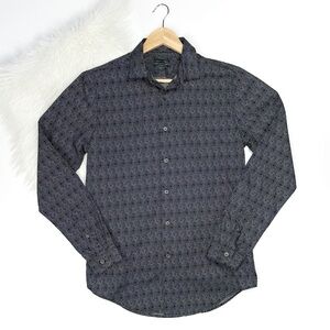 Zara Man Slim Fit Dress Shirt Black/White Size M